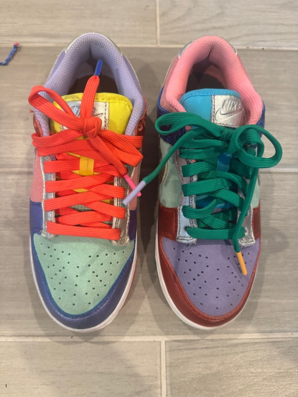 Nike Sunset Pulse Dunks Multicolor Low-Top Sneakers.. Leather and Suede